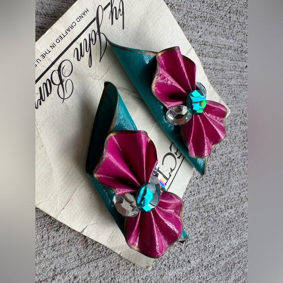 Rare Vintage 80s John Barrett Clip-On Earrings | Big Bow Statement Earrings |